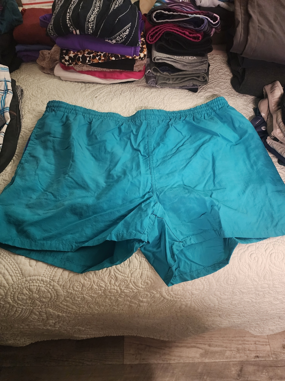 Women's Teal Athletic Shorts with Elastic Waistband